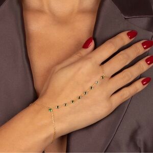 Adina Eden Gold Bracelet with Green Accents